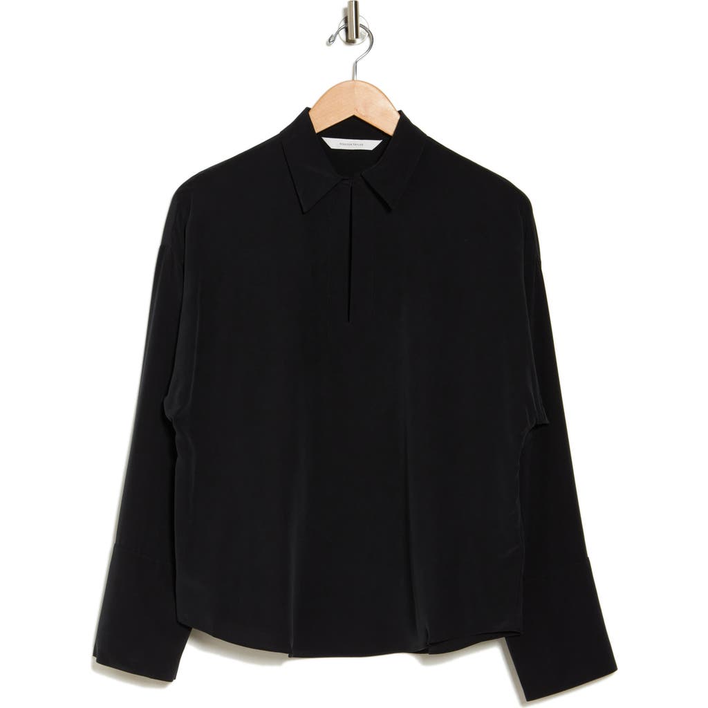 Rebecca Taylor Essential Silk Blouse In Black