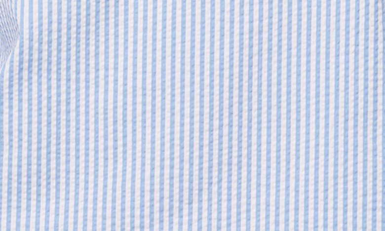 Shop Joe's Cotton Seersucker Puff Sleeve Top In Light Blue Stripe