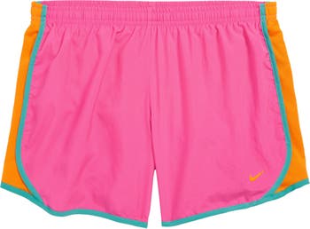  Nike Girl's Dry Tempo Shorts Swoosh (Little Kids/Big Kids)  Tropical Twist/White/Sunset Pulse/White LG (14 Big Kid): Clothing, Shoes &  Jewelry