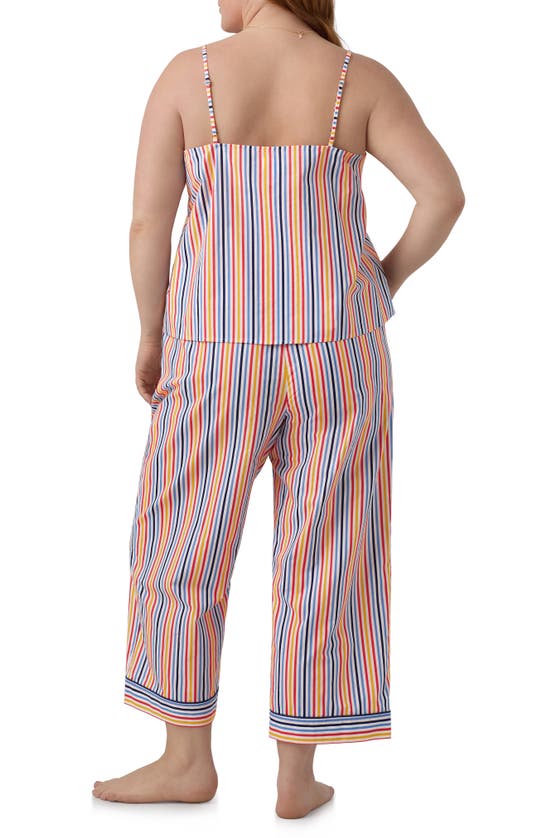 Shop Bedhead Pajamas Stripe Crop Organic Cotton Pajamas In Maritime Stripe