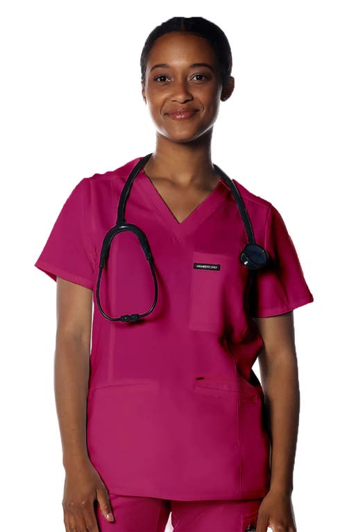 Members Only Palermo 4-pocket Scrub Top In Wine