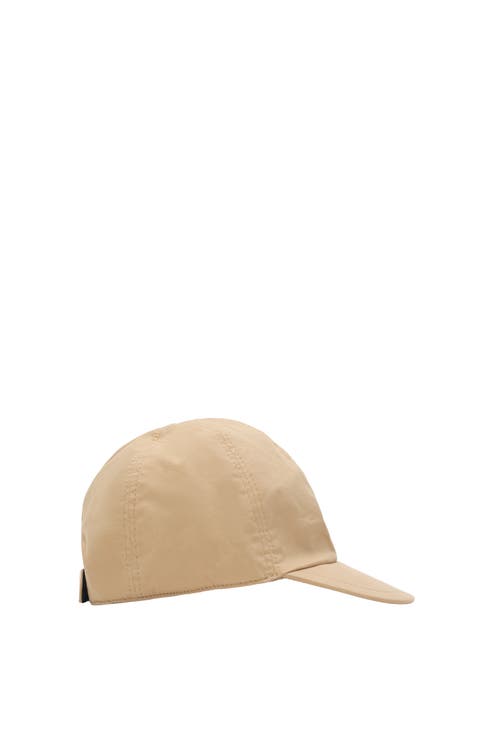 Shop Burberry Reversible Cotton Baseball Cap In Sand