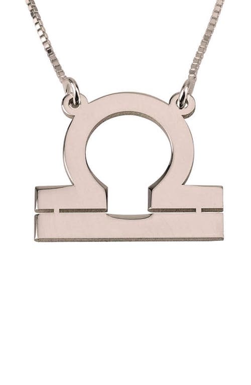 Zodiac Pendant Necklace in Rose Gold Plated - Libra