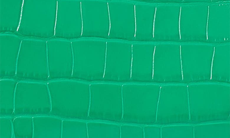 Shop Kate Spade Knott Croc Embossed Leather Satchel In Leafy Green