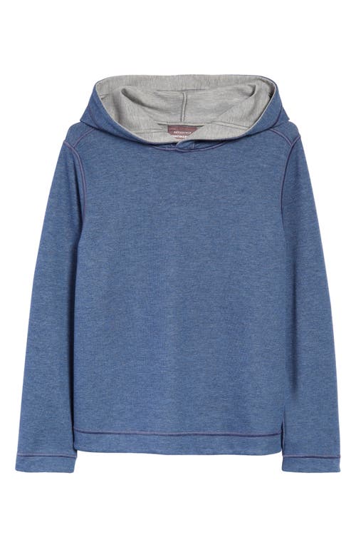 Johnston & Murphy Kids' Solid Reversible Hoodie In Blue/light Grey