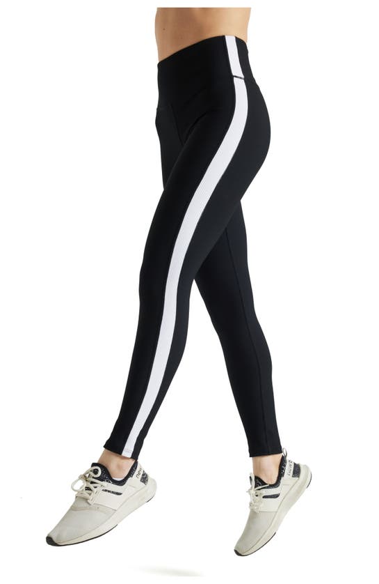 Shop Electric Yoga Color Block Rib Legging In Black/white