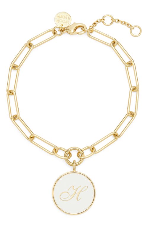 Callie Initial Enamel Pendant Bracelet in Gold H