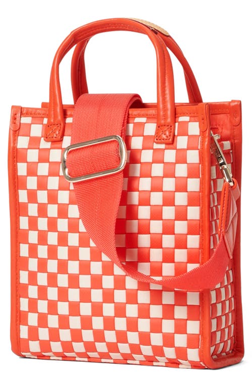 Shop Mz Wallace Micro Woven Nylon Box Tote In Sandshell/poppy