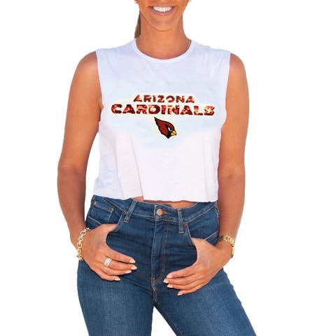 Nfl Arizona Cardinals Girls' Short Sleeve Tie-dye Fashion Crop T