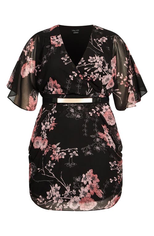 Shop City Chic Floral Print Dress In Black Bold Blossom