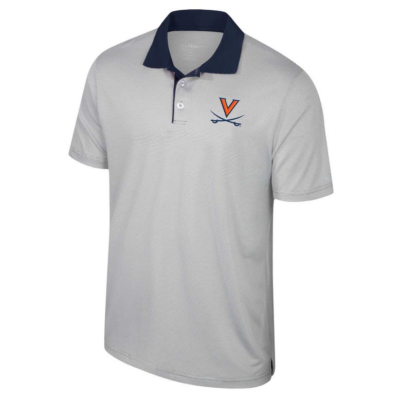 Shop Colosseum Gray Virginia Cavaliers Tuck Striped Polo