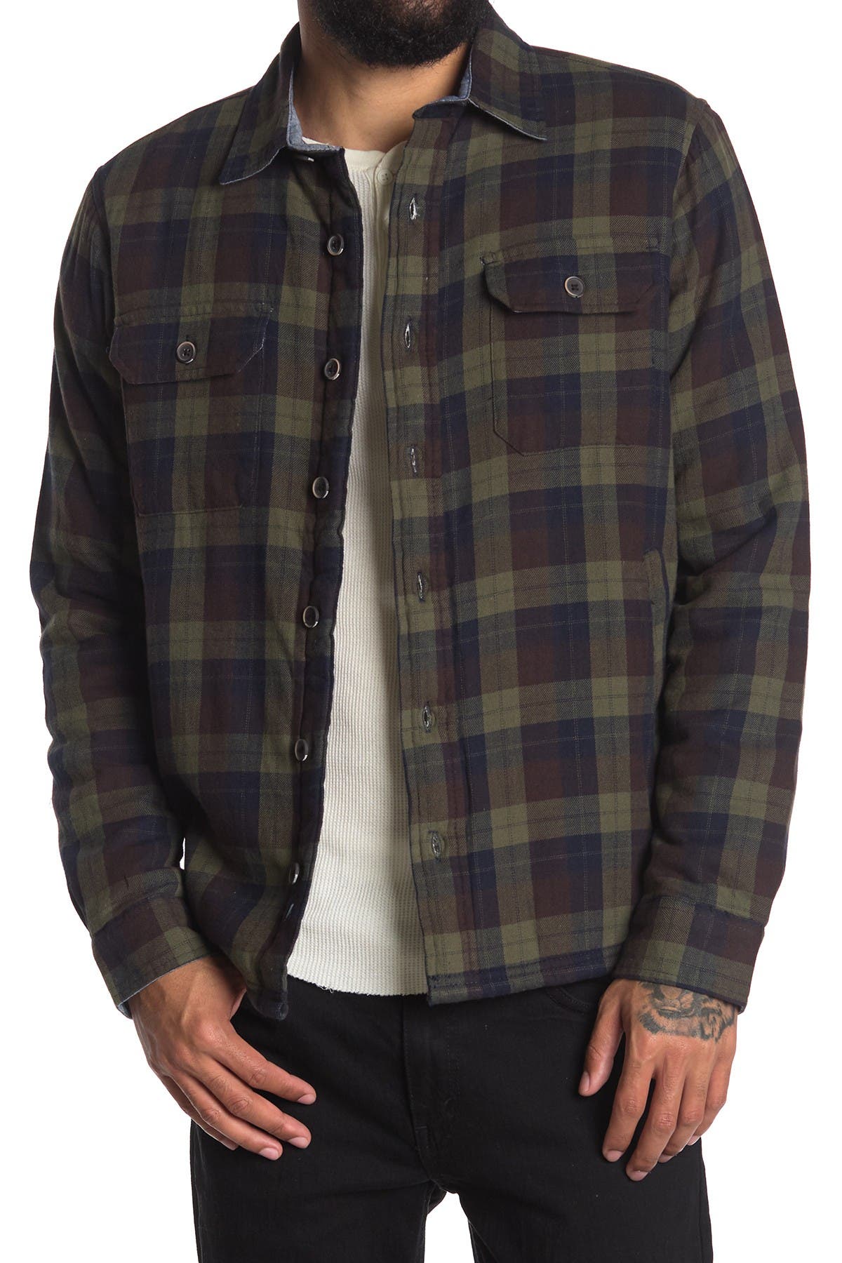Grey Plaid Flannel Shirt 5869