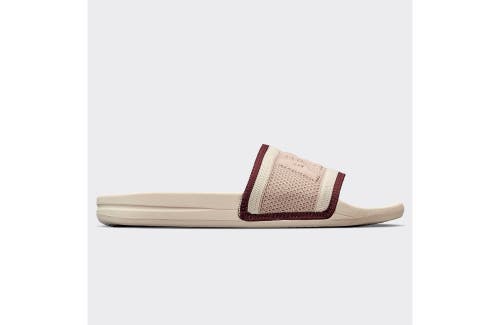 Shop Apl Athletic Propulsion Labs Big Logo Techloom Slide Sandals In Alabaster/rose Dust/burgundy