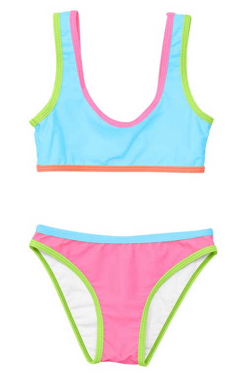 Snapper Rock Kids' Candy Colorblock Two-Piece Swimsuit in Blue 