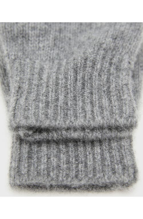 Shop Mango Cashmere Gloves In Medium Heather Grey