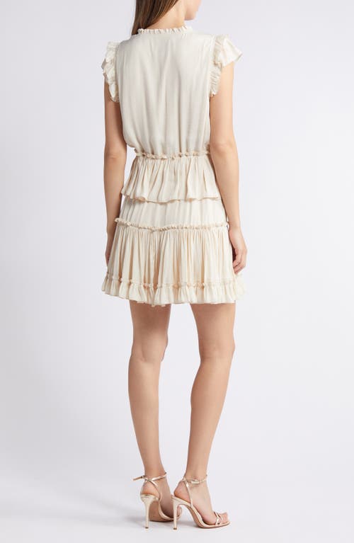 Shop Sam Edelman Tiered Ruffle Minidress In Champagne