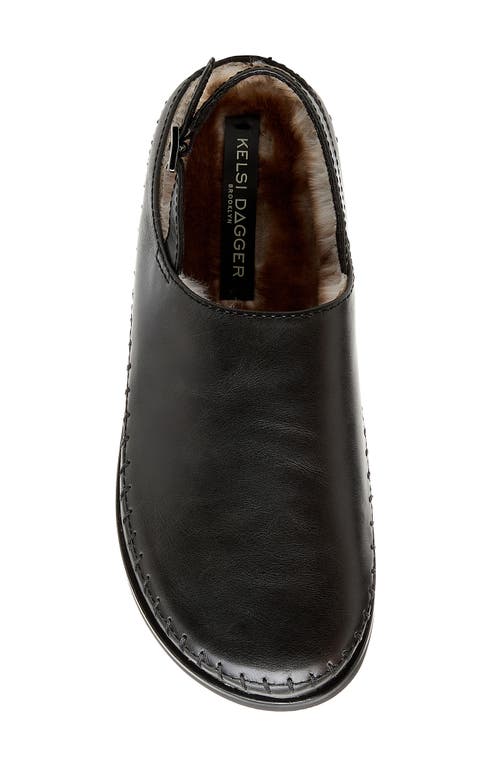Kelsi Dagger Brooklyn Freddy Faux Shearling Lined Slingback Flat In Black