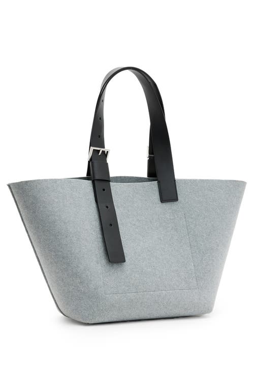 Shop Allsaints Anik Felt Tote In Grey Marl