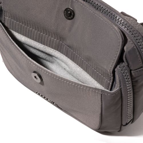 Baggallini Modern Double Zip Crossbody Bag In Smoke Twill
