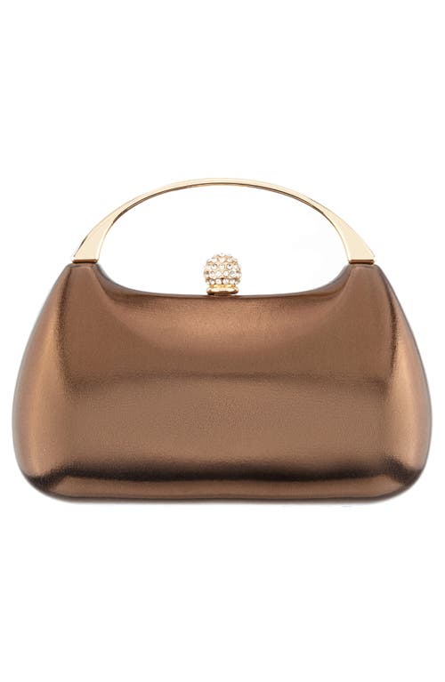 Shop Nina Minaudière Top Handle Bag In Dark Bronze