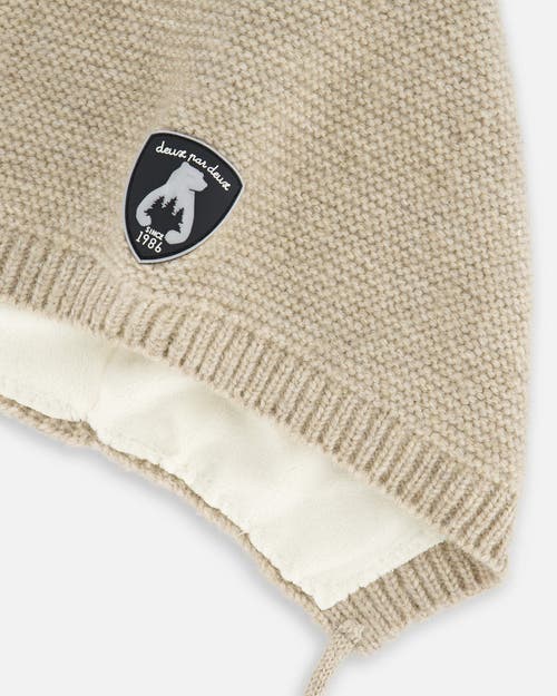 Shop Deux Par Deux Baby Unisex Baby Pointed Knit Hat In Beige In Pine Bark