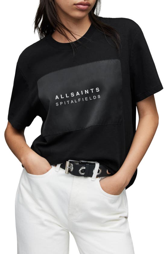 Allsaints Acari Boyfriend Graphic Tee In Black