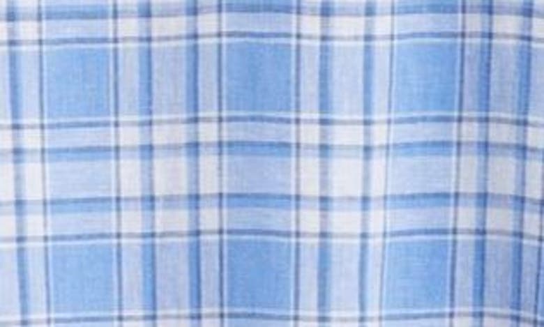 Shop Caslon (r) Short Sleeve Linen Blend Popover Top In Blue C- White Sutton Plaid