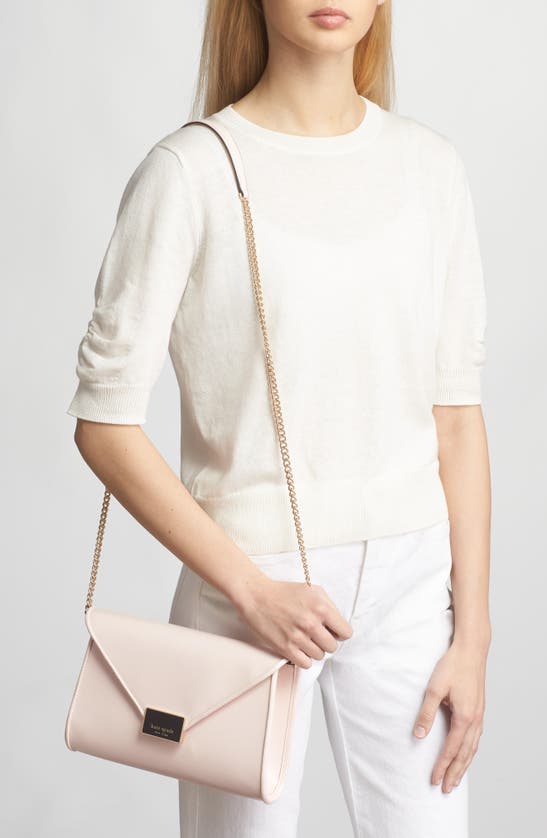 Kate Spade Anna Medium Envelope Leather Convertible Clutch In Light Rosebud