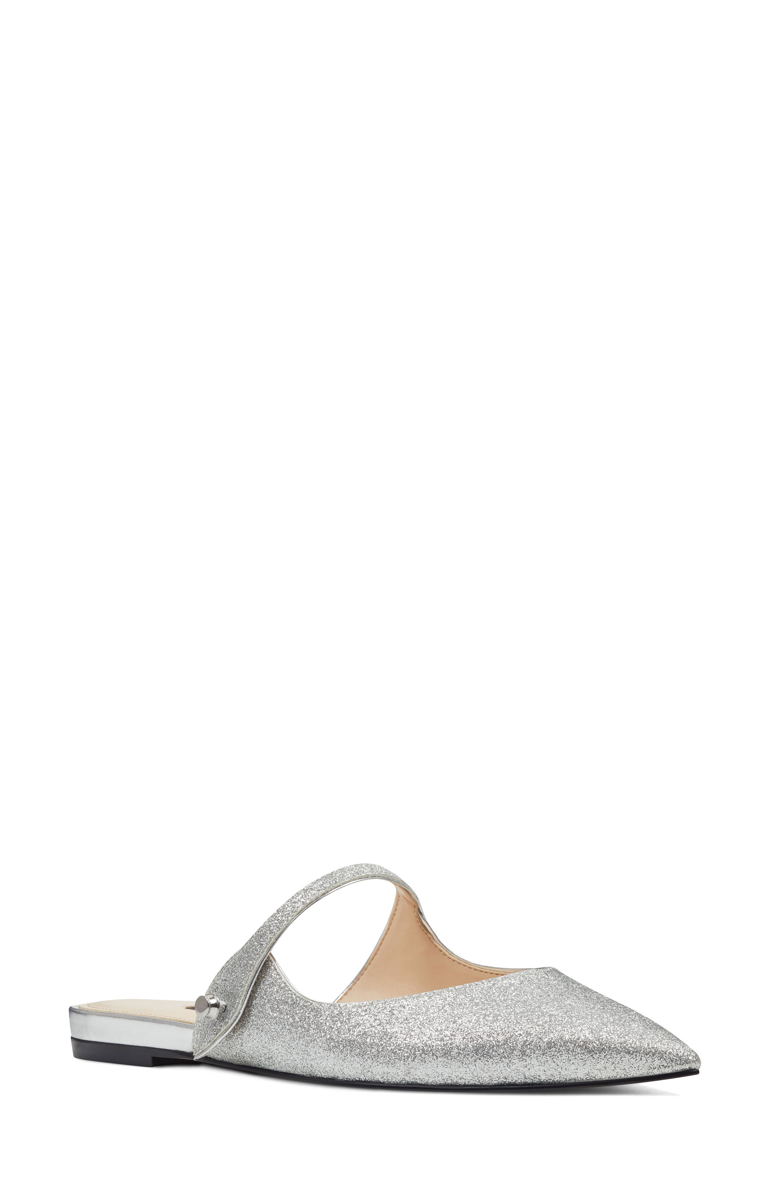 Nine West Camila Mary Jane Mule Flat- Metallic