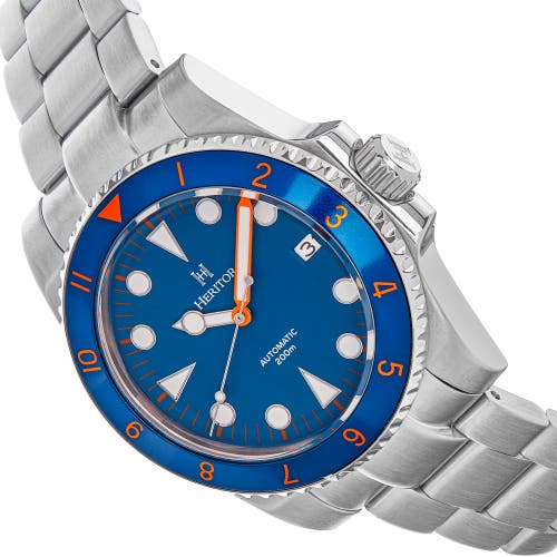 Heritor Automatic Men's Luciano Bracelet Watch With Date - Blue In Navy