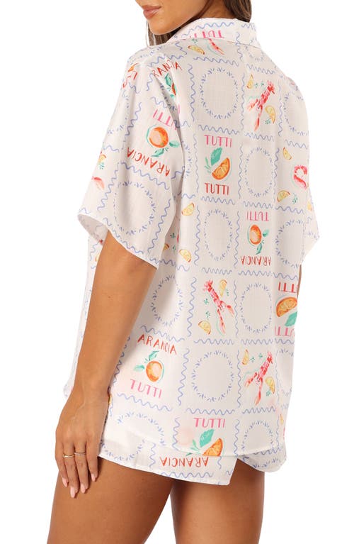 Petal And Pup Petal & Pup Portofino Tutti Print Camp Shirt & Shorts Set In Multi