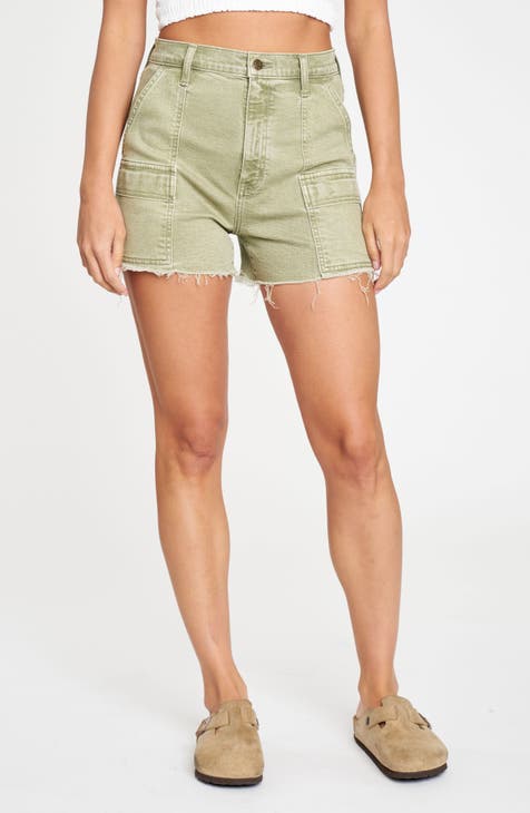 Women Summer Cargo Shorts High Waisted Bottoms Solid Color Pants