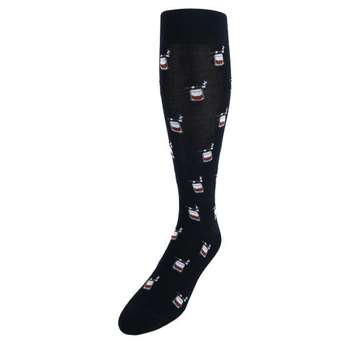 Shop Trafalgar Jack's Bourbon And Cigar Over The Calf Mercerized Cotton Socks In Black