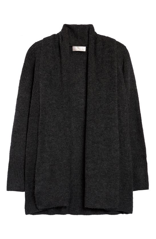 Rachel Parcell Shawl Collar Open Cardigan In Grey Dark Charcoal Heather ...