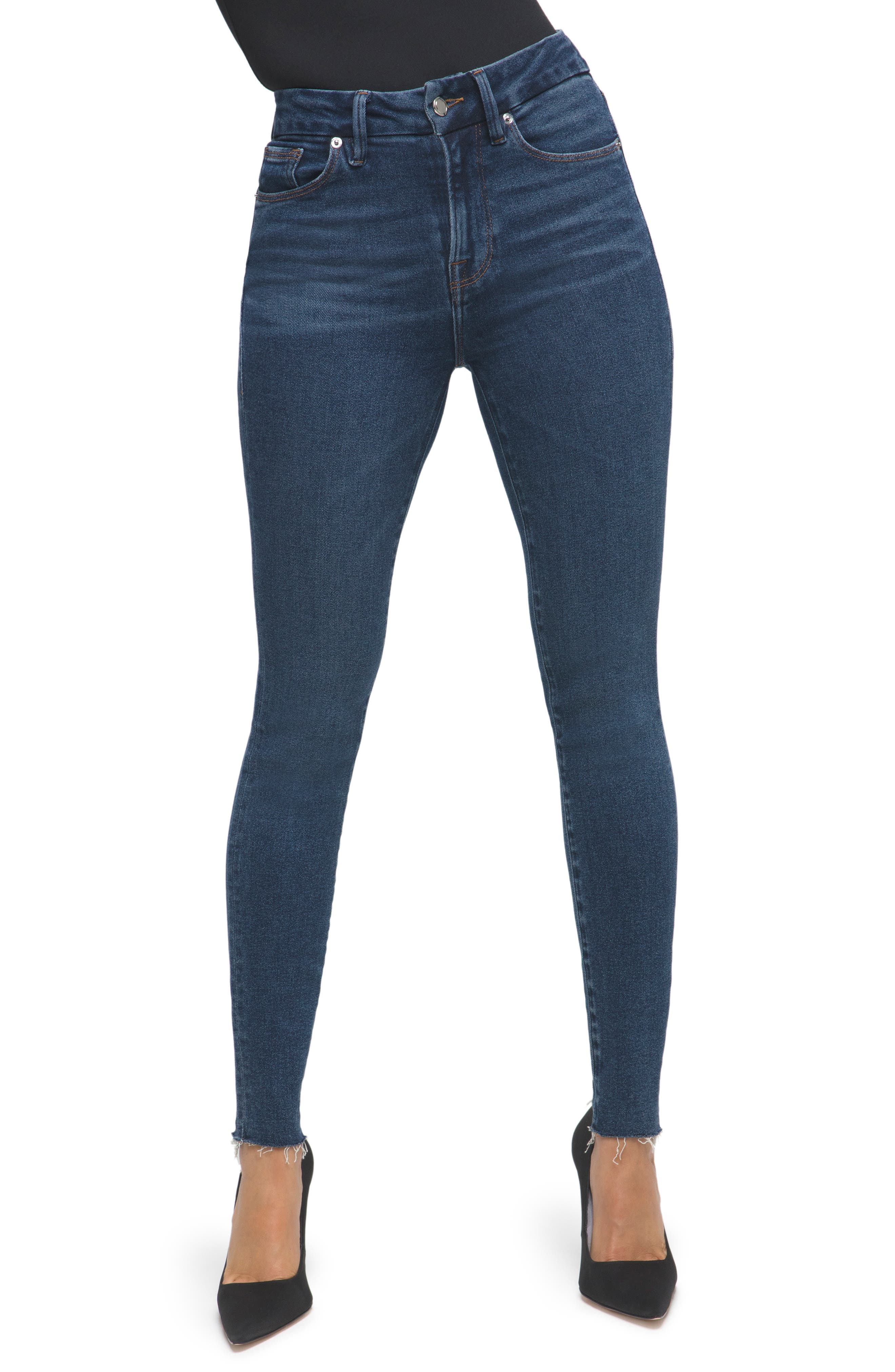 Good American Good Legs Raw-edge Skinny Jeans - Inclusive Sizing In Blue518
