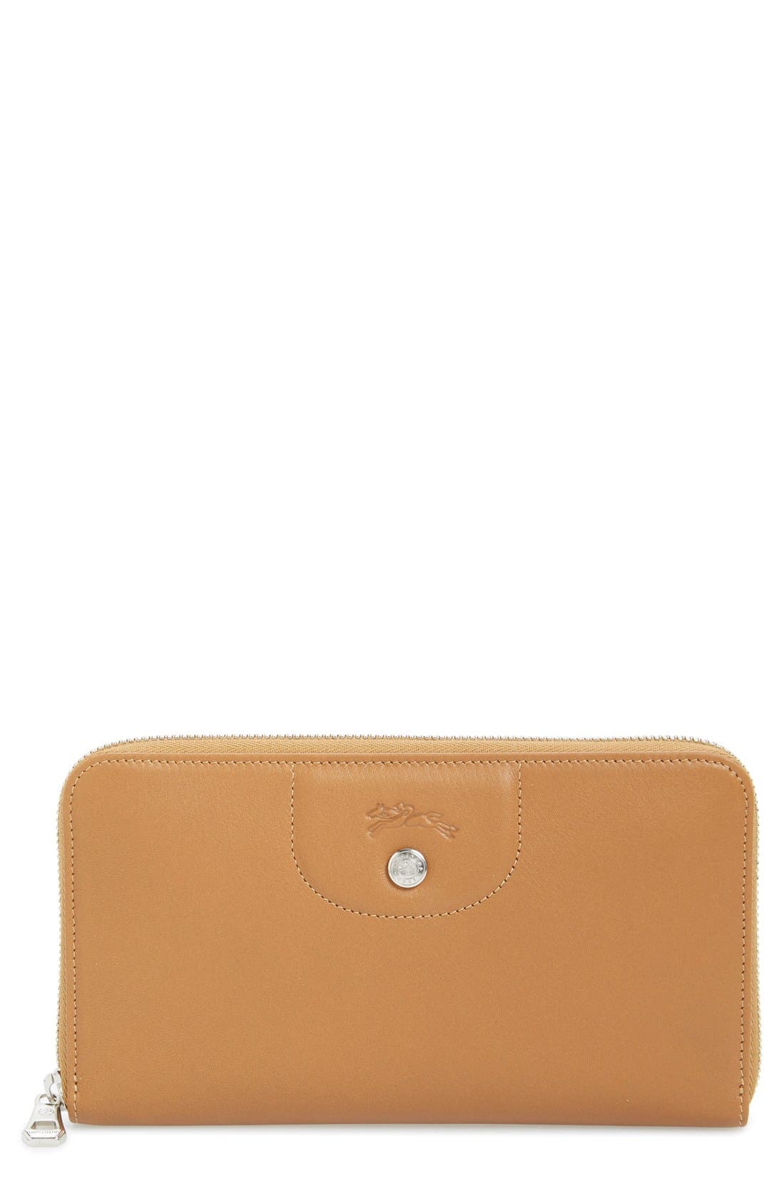 Longchamp 'Le Pliage Cuir' Leather Zip Around Wallet Nordstrom