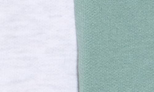 Fleece Factory Split Cotton Blend Shorts In Ash Grey/vintage Teal