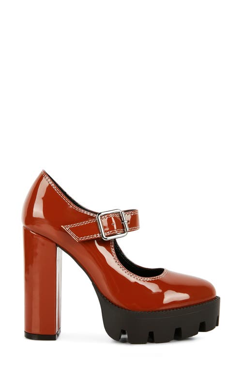 London Rag Millenial Bug Mary Jane Platform Pump In Tan