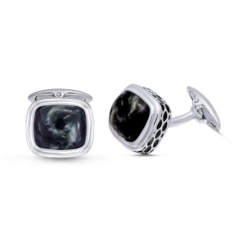 Shop Luvmyjewelry Seraphinite Sterling Silver Men Cufflinks