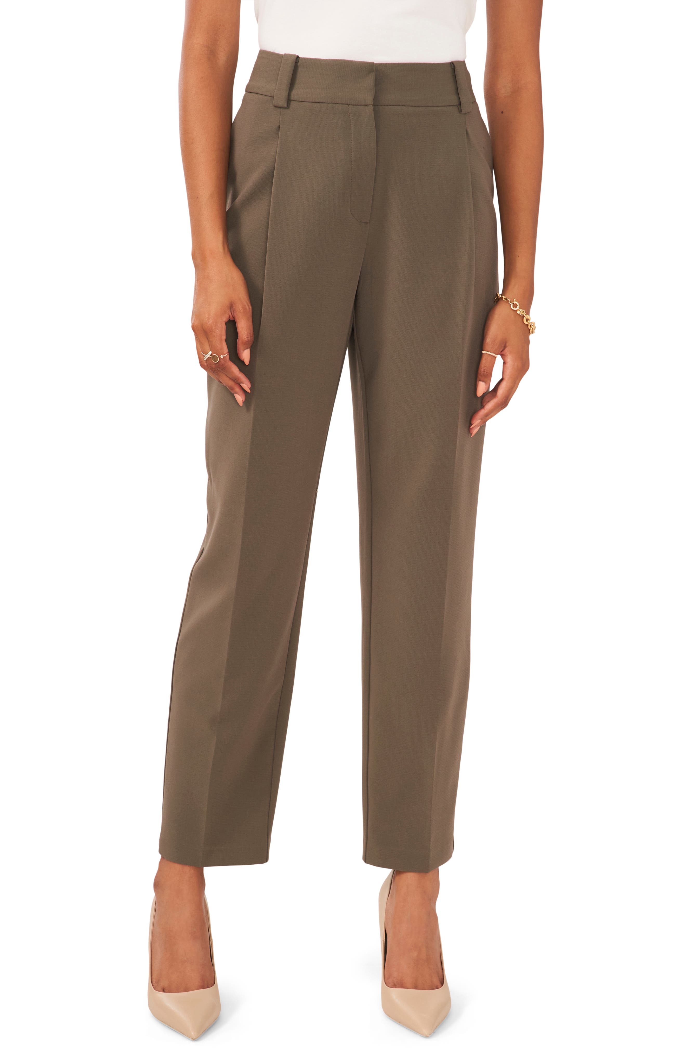 Womens Clothing Trousers Slacks and Chinos Capri and cropped trousers ViCOLO Synthetic Pants in Khaki Green 