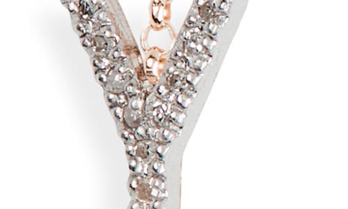 Meshmerise Bezel Diamond Initial Chain Necklace In Rose-y