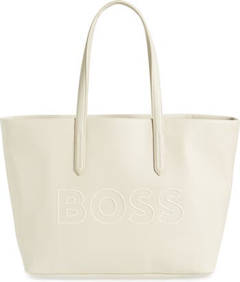 BOSS - Padded tote bag with embossed-logo patch