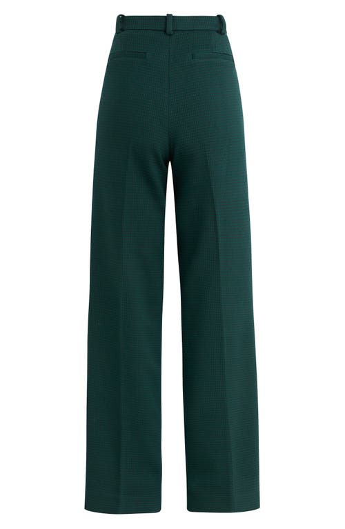 Shop Favorite Daughter The Agnes Pleated High Waist Houndstooth Pants In Juniper Houndstooth