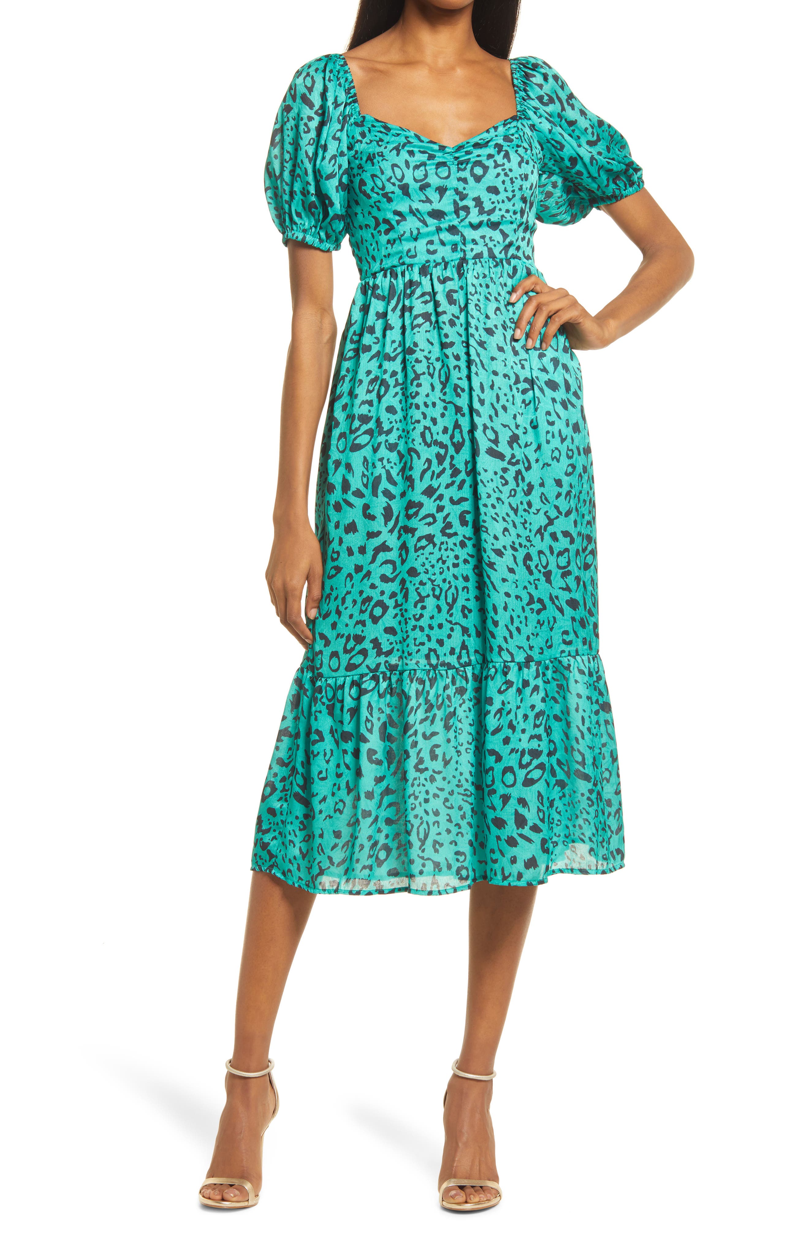 dark teal midi dress