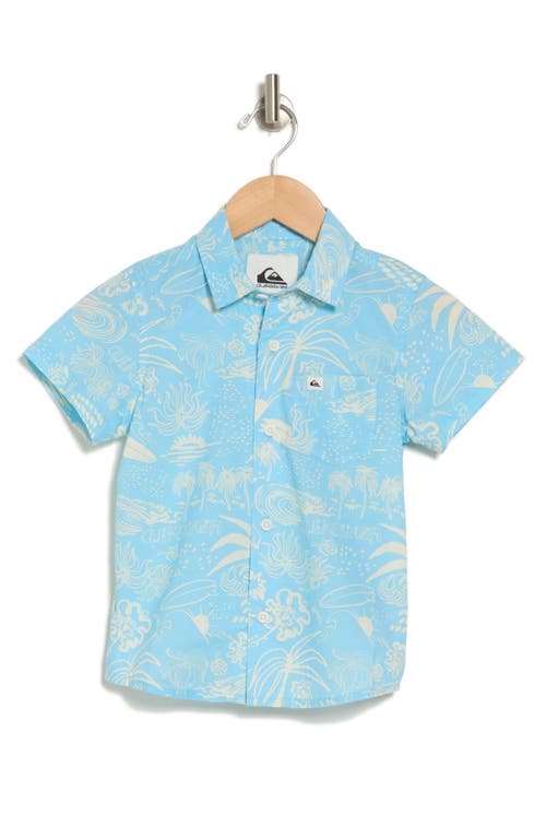 Quiksilver Kids' Apero Flow Tropical Print Short Sleeve Button-Up Shirt Alaskan Beach Club at Nordstrom,