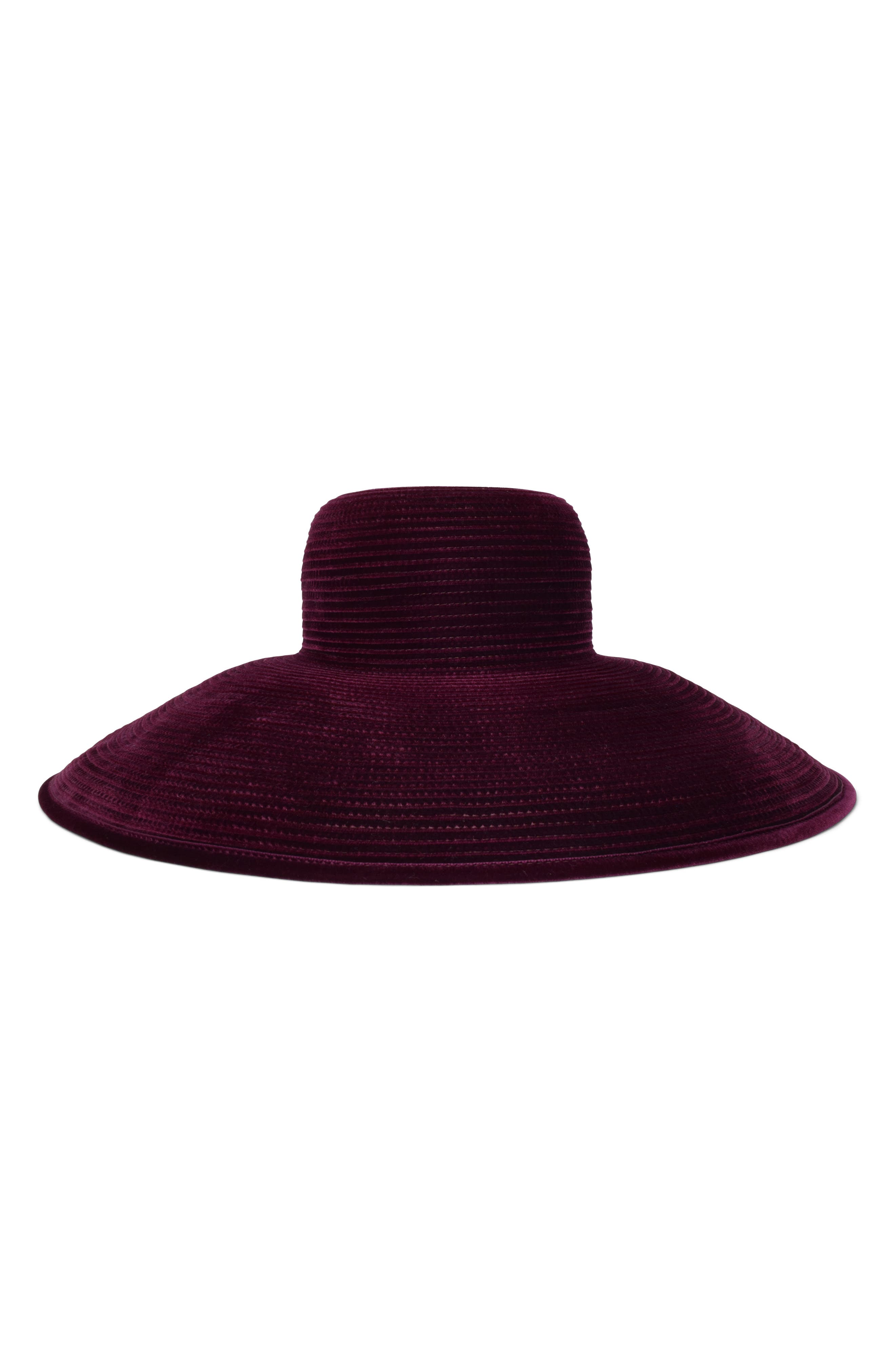 Gigi Burris Millinery Jeanette Velvet Wide Brim Hat in Oxblood 