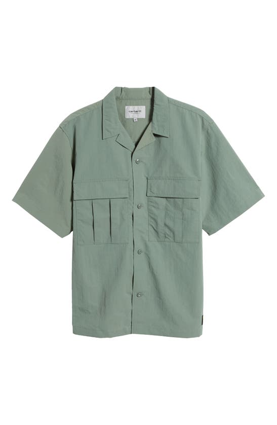 Shop Carhartt Work In Progress Evers Loose Fit Ripstop Camp Shirt In Park