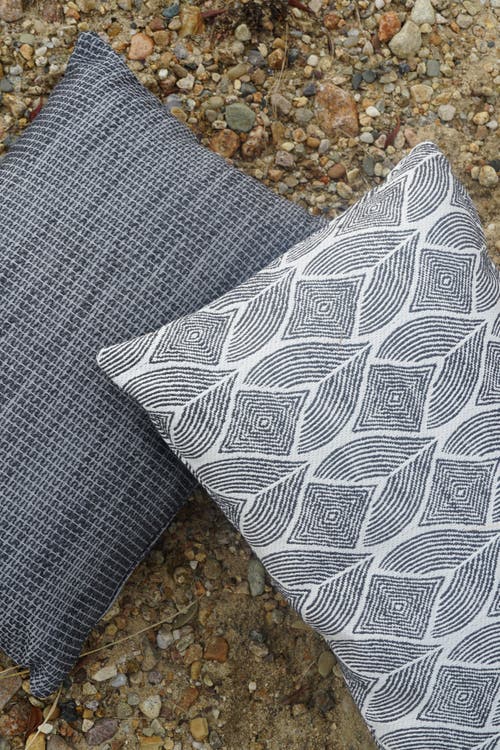 Anaya Pure Air Natural Waves Outdoor Pillow In Black
