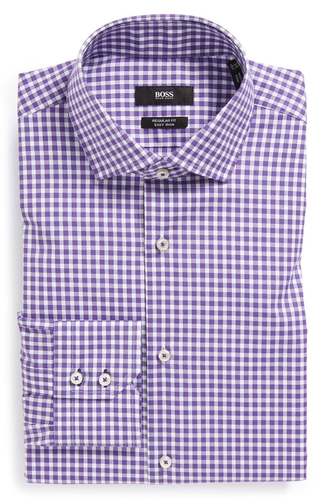 BOSS HUGO BOSS WW Regular Fit Easy Iron Check Dress Shirt Nordstrom