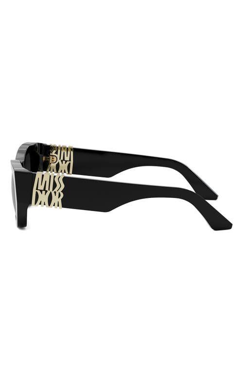 Dior Miss S1i 55mm Square Sunglasses In Shiny Black/smoke